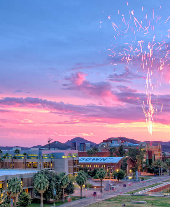University of Arizona campus and fireworks - Talent Applicant portal